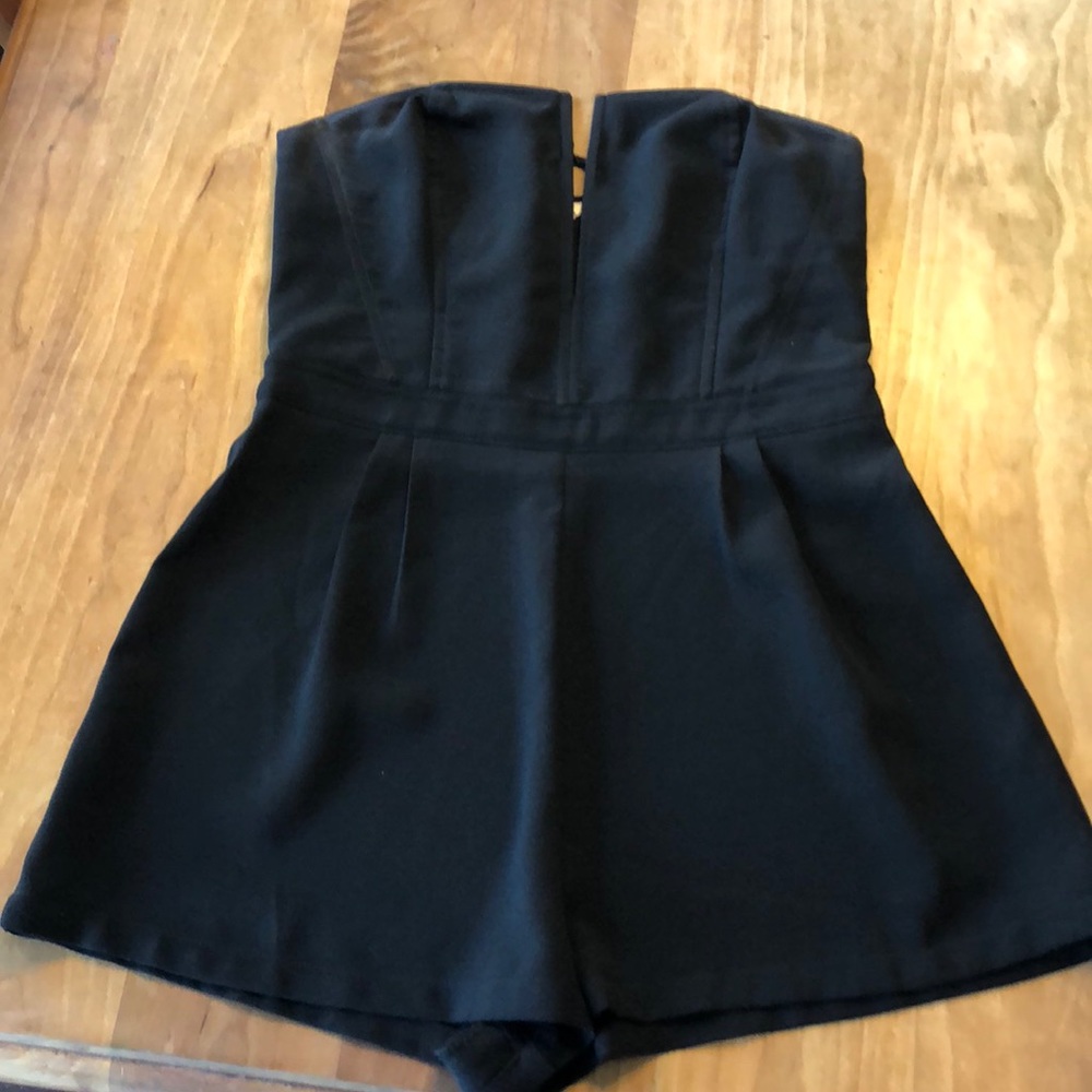 Silence and Noise black strapless Romper